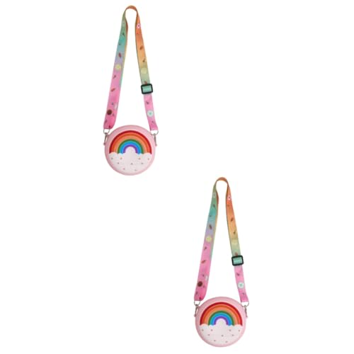 WRITWAA 2stücke Kreuzbody Tasche Für Mädchen Mini Umhängetasche Regenbogen Leicht Großes Fassungsvermögen Als Geldbörse Oder Schultertasche Für Junge Mädchen Stylisches Accessoire von WRITWAA