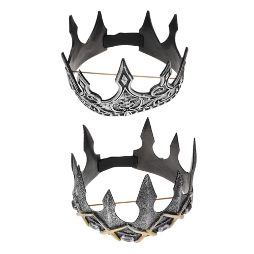 WRITWAA Mittelalterliche Krone Für Frauen Königin-kostüm Prinz Cosplay Gothic-kopfbedeckung 2 Kronen von WRITWAA