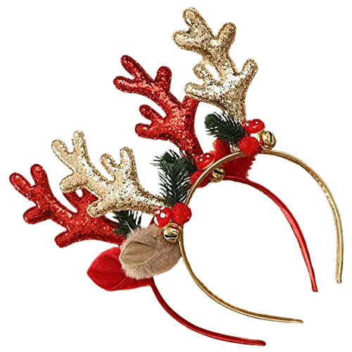 WRITWAA 2stücke Weihnachts Rentier Geweih Stirnband Haarband Mit Faux Berry Dekoration Für Kostüme Und Partys Innenraum Weihnachtsdekoration von WRITWAA