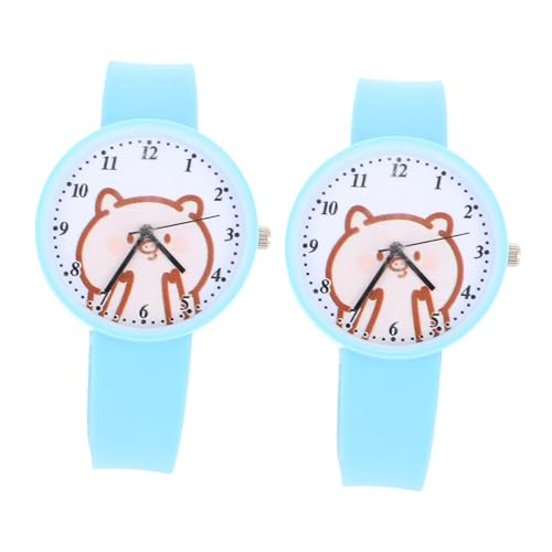 WRITWAA 2stücke Armbanduhr Cartoon Silikon Uhr Für Jungen Und Mädchen Für Schule Und Freizeit Leicht von WRITWAA