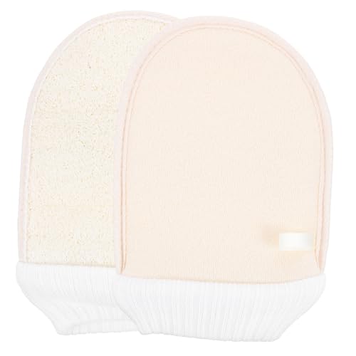 WRITWAA 2stücke Körperpeelinghandschuh Mit Luffa Für Dusch Und Badeprozeduren Entfernt Abgestorbene Hautzellen Tiefenreinigend Für Männer Und Frauen von WRITWAA