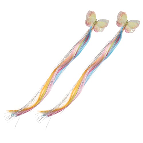 WRITWAA 2stücke Farbiger Kopfschmuck Regenbogen Haarverlängerungen Clips Haarschmuck Für Mädchen Junge Mädchen Haar Extensions Perücke Haarverlängerung von WRITWAA