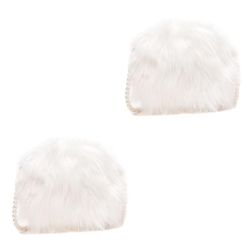 WRITWAA 2stücke Flauschige Umhängetasche Für Damen Weiße Plüsch Crossbody Bag Mit Perlenkette Modisch Und Praktisch Für Alltag Shopping Und Besondere Anlässe Für Frauen Und von WRITWAA