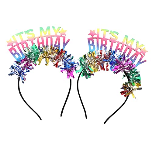 WRITWAA 2stücke Geburtstags-kopfschmuck Geburtstags-haarband Geburtstags-stirnband Für Junge Mädchen Party-junge Mädchen-haarband Entzückender Geburtstag Schmuck Für Kinderfeiern von WRITWAA