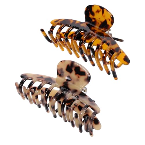 WRITWAA 2stücke Große Leopard-muster Haarklammer Haarspange Für Frauen Rutschfeste Haarclips Geeignet Für Dickes Langes Und Lockiges Haar Modische Haaraccessoires von WRITWAA