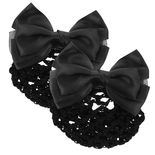 WRITWAA 2stücke Pack Haarnetze Mit Schleife Haarnetz-clips Haar-accessoires Für Damen Und Mädchen Dutt-abdeckungen Mit Einzigartigem Design Praktisch Für Verschiedene Berufsgruppen von WRITWAA