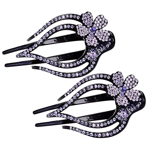 WRITWAA 2stücke Haarspangen Für Damen Mit Strasssteinen Dekorative Haarspangen Für Haarschmuck Mit Entenschnabel Mit Strasssteinen Für Kopfschmuck von WRITWAA