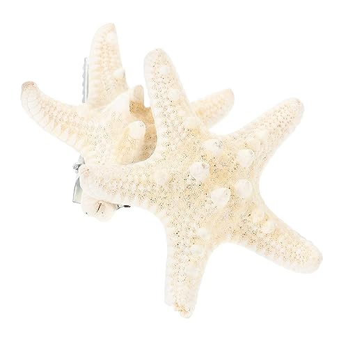 WRITWAA 2stücke Stern Haarspange Fünfzackiger Seestern Haarschmuck Weiß Strand Haarnadeln Für Frauen Mädchen Handgefertigte Natürliche Haarspangen von WRITWAA