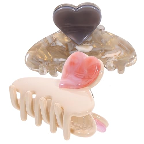 WRITWAA 2stücke Herzform Haarklammern Damen Haarclips Schmucke Haarspangen Für Hochsteckfrisur Pferdeschwanz Party Alltag von WRITWAA