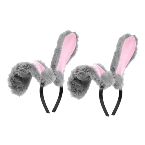 WRITWAA 2stücke Kaninchenohren Stirnband Aus Plüsch Hasenohren Haarband Für Junge Mädchen Süße Hasen Cosplay Accessoires Partygeschenke Weiches Stirnband Mit Ohren von WRITWAA