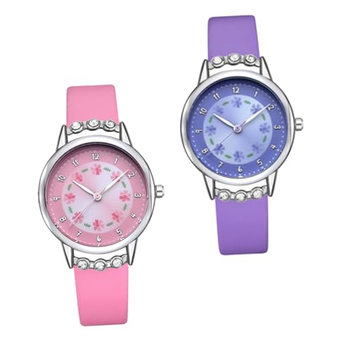 WRITWAA 2stücke Kinderquarzuhren wasserdichte Cartoon Armbanduhr Für Mädchen Mit Stilvollem Design Für Schule Und Alltag von WRITWAA