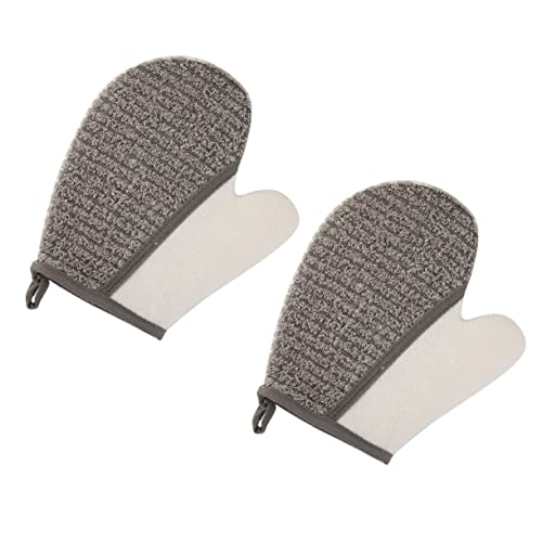 WRITWAA 2stücke Körperbadehandschuhe Aus Flachs Dusch-peelinghandschuhe Mit Dual-side Peeling-badehandschuhe Schrubb-badetücher Für Körperwaschschwämme von WRITWAA
