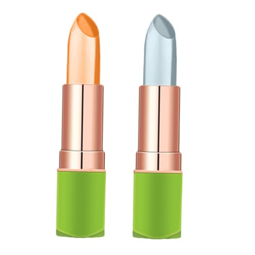 WRITWAA 2stücke Lippenstift Farbwechsel Lip Gloss Feuchtigkeitsspendend Lippenbalsam Kosmetisch Make-up von WRITWAA