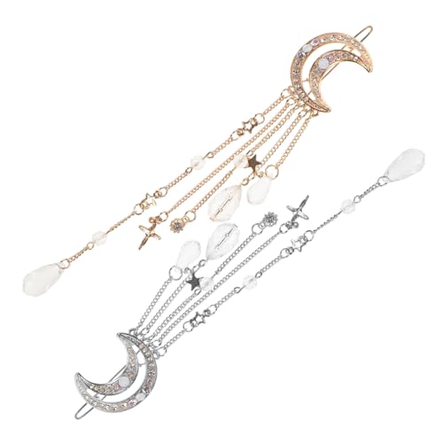 WRITWAA 2stücke Mond Haar Clip Quaste Haarnadel Haarspange Haarschmuck Party Kopfbedeckung Für Frauen Und Mädchen Mit Quasten Haarnadeln Und Haarspangen von WRITWAA