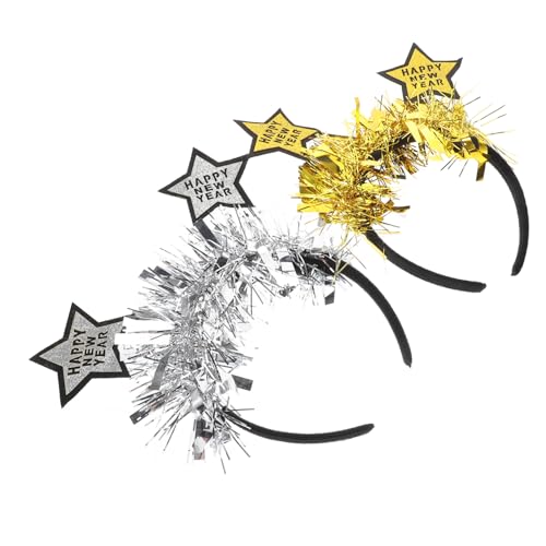 WRITWAA 2stücke Pack Glitzer-stern-stirnband Festive Party Accessoires Mit Lametta-finish Kopfschmuck Für Silvester Und Feiertage von WRITWAA