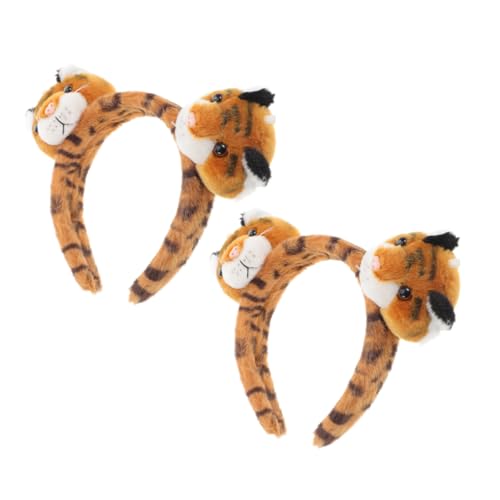 WRITWAA 2stücke Plüsch Stirnband Mit Tiger Ohr Design Für Frauen Mädchen Haar Zubehör Tiger Ohr Stirnband Party Kopfbedeckung Make-up Band von WRITWAA