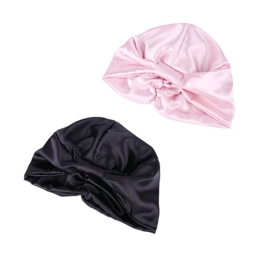 WRITWAA 2stücke Satin Schlafmütze Für Damen Groß Atmungsaktiv Weich Leicht Für Locken Zöpfe Naturhaar Langes Haar Mit Dehnbaren Trägern Für Guten Schlaf von WRITWAA