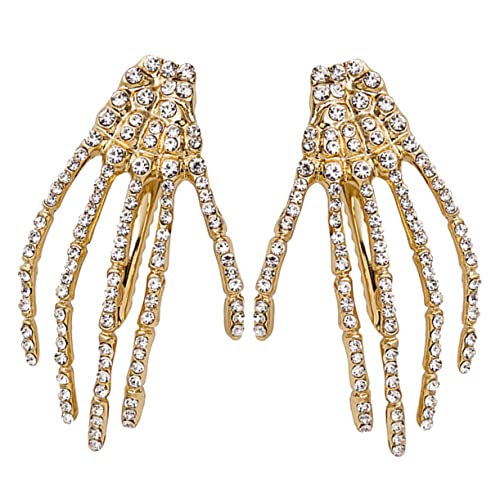 WRITWAA 2stücke Strass Geist Klaue Haarclips Halloween Goth Haar Zubehör Glitzernde Haarspangen Für Mädchen Friseurprojekte Barrettes Schmuck Accessoires von WRITWAA