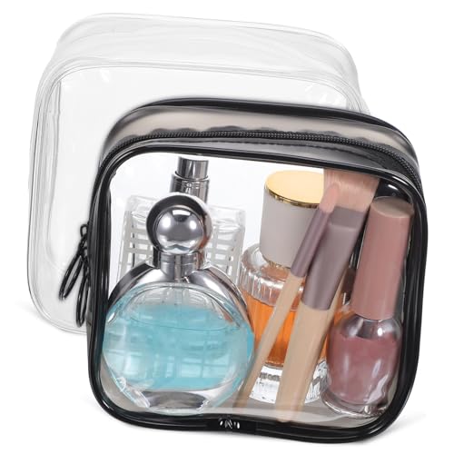 WRITWAA 2stücke Transparente Reisetasche Make-up-Taschen Für Damen Durchsichtige Schminktasche Mit Reißverschluss Reise-schminktasche Aus PVC-Material Organizer-Tasche Für Kosmetika Und Ut von WRITWAA
