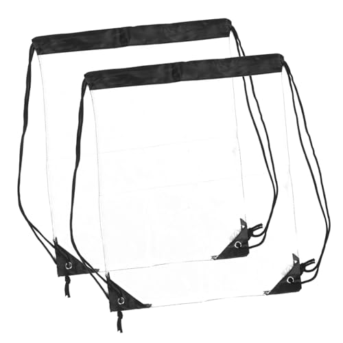 WRITWAA 2stücke Transparenter Rucksack Mit Kordelzug Aus PVC Klein Für Reisen Sport Outdoor-aktivitäten Schnelles Finden Von Gegenständen Leicht Zu Reinigen Robuste Konstruktion von WRITWAA