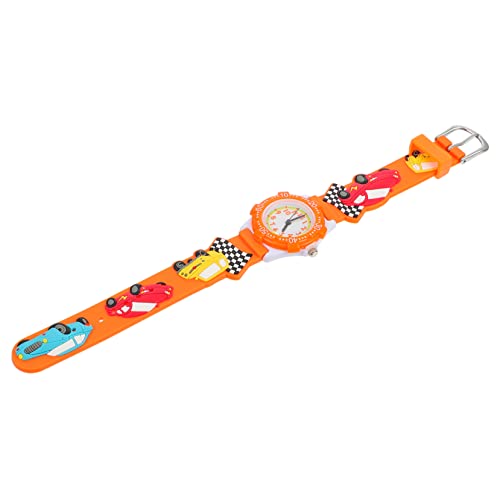 WRITWAA 2stücke wasserdichte Kinderuhr Mit Cartoon-Rennwagen-Design Einstellbares Armband Für Jungen Und Mädchen Umweltfreundliches Material Zum Lernen Der Uhrzeit von WRITWAA