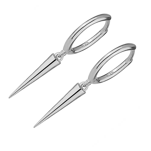 WRITWAA 3 Paare S925 Silber Konische Ohren Perlenohrringe Hypoallergene Ohrringe Ohrclips Sterling Anhänger Ohrringe Für Frauen Kruzifix-anhänger Männer Dreifache Creolen Silber- Silver von WRITWAA