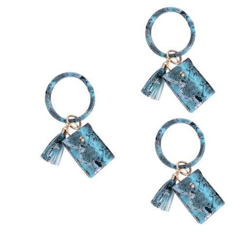 WRITWAA 3 STK Armband Schlüsselanhänger Karten Tasche Armband Ring Kreis Armreif -Schlüsselanhänger slico handgelenkbandage Swallet Mehrzweck-Schlüsselanhänger Münzbeutel PU-Leder von WRITWAA