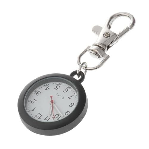 WRITWAA 3 STK Krankenschwester Uhr Vintage- Taschenuhren Für Herren Karabiner Halskette Kettenhalskette Für Jungen Clip-Uhr Schlüsselband Retro Black Spiegelmaterial: Plexiglasspiegel von WRITWAA