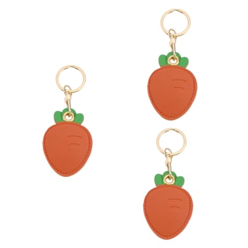 WRITWAA 3 STK Lederetui für Zugangskarte trendiges Fall Schlüsselanhänger Tragetasche famlyguy Ideas Schlüsselbund Schlüsselring abdecken Taschenanhänger Legierung Orange von WRITWAA
