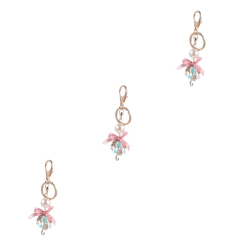 WRITWAA 3stücke Schlüsselanhänger Regenschirmform Mit Schleifenverzierung Für Handtaschen Stilvolle Deko Für Mädchen Und Frauen Leicht Und Langlebig Perfektes von WRITWAA