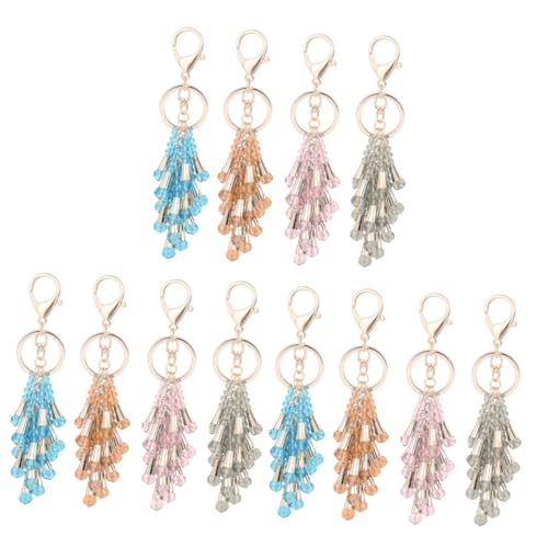 WRITWAA 3stücke Wasserfall Quasten Schlüsselanhänger Perlen Funkelndes Accessoire Für Auto Handtasche Handy Geldbörse Zufällige Farben von WRITWAA