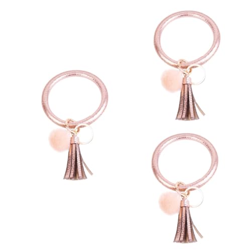 WRITWAA 3 STK Schlüsselarmband aus Leder geldgeschenke Weihnachten weihnachsgeschenk Weihnachten wichtelgeschenk Key Chains Schlüsselanhänger Portemonnaie-Armband für Frauen Golden von WRITWAA