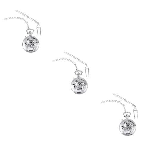 WRITWAA 3 STK Taschenuhr Steampunk-Uhr Herren-Digitaluhr Rad Uhr Digitaluhren für Herren Digitaluhr für Frauen Herrenuhr Digitaluhr für Herren Halskettenuhr Kleidung dekorative Uhr Silver von WRITWAA