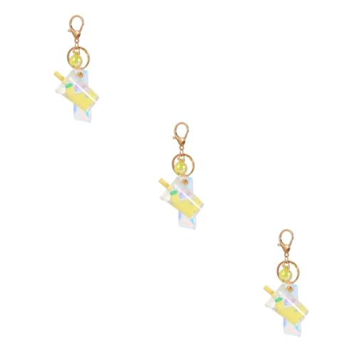 WRITWAA 3 Stück Schlüsselanhänger Zum Auseinanderstecken Obstmotiv Exquisites Treibsand-Design Und Modischer Schlüsselanhänger Für Mädchen von WRITWAA