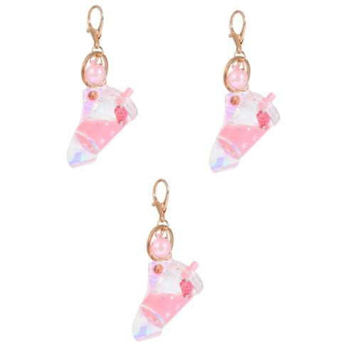 WRITWAA 3 STK Treibsand-schlüsselanhänger Hängende Verzierung Für Taschen Taschenanhänger Notenschlüssel Prim Donut-schlüsselanhänger Smoothie Flüssigkeitsbeutel Rosa Treibsand Flüssigkeit von WRITWAA