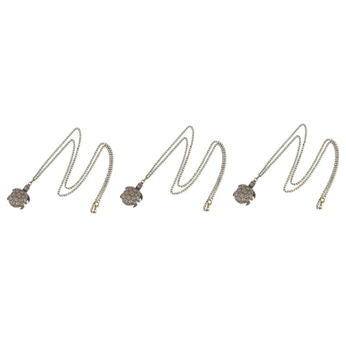 WRITWAA 3 STK Bronze Schildkröte Vintage Taschenuhr Retro Uhr genschenkideen Herren Anhänger Steampunk-Uhr betrachten Kettenhalsketten für Herren Halskettenuhr Taschenuhr für den Mann von WRITWAA