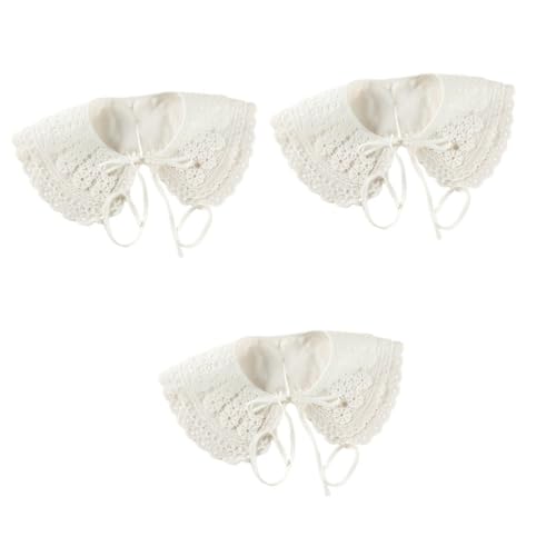 WRITWAA 3 Stk Falsches Spitzen-schal Bluse Gefälschter Kragen Makramee-kleid Für Bluse Falscher Kragen Halber Hemdkragen Jungen Halskette Falscher Hemdkragen Vermischt Weiß von WRITWAA
