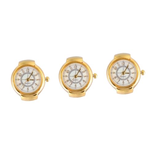 WRITWAA 3 Stk Ringuhr für Damen mitarbeiter mitarbeitergeschenke fingeruhr decor Uhrenringe für Damen elastische Uhr Diamantuhr für Männer Ringuhr für Mädchen Ringuhren Golden von WRITWAA
