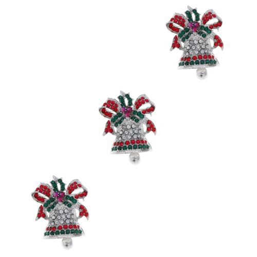 WRITWAA 3 Stk Weihnachtsbrosche Mantelbrosche Weihnachtsdekoration Party-Brosche weihnachts party weihnachtsgeschenke Brosche im Glockendesign weihnachtsanzug nadel Legierung Silver von WRITWAA
