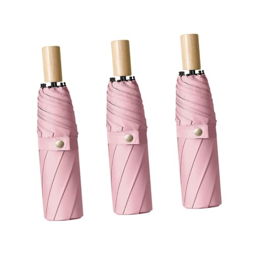 WRITWAA 3 3 Tragbarer regenschirm rosa sommenschirm Rucksackschirm windfester tragbarer Regenschirm sonnenschirme Regenschirm UV-Schutzschirm Bambus von WRITWAA