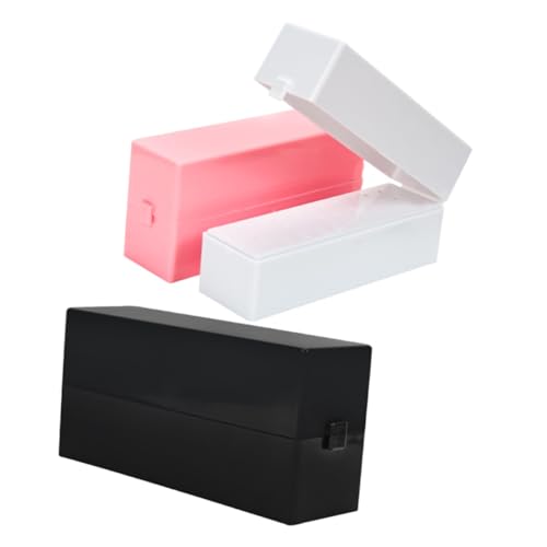 WRITWAA 3 Stück Aufbewahrungsbox für den Nagellackierkopf Nagelfräser Aufbewahrungsbox Maniküre Zubehör Organizer Maniküre-Schleifband Polieren Schleifkopf-Finish-Koffer Bohrerhalter Abs von WRITWAA