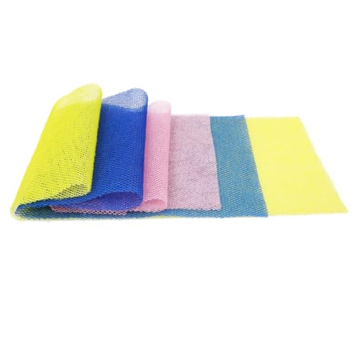 WRITWAA 3 Stück Badetuch Männer Blau täglich Körperpeeling lang Peelingtücher für den Körper Rückenwäscher für die Badewanne Badehandtücher Duschschrubber Badetücher Nylon von WRITWAA