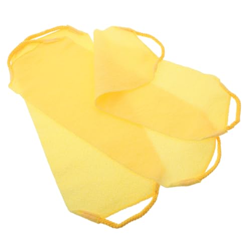 WRITWAA 3 Stück Badetuch Peeling-Handtuch Körperpeeling hautpflege Familie Duschscrubber tragbares handtuch Peeling Scrubber rücken reiben handtuch Nylon-Polyester-Mischung Yellow von WRITWAA