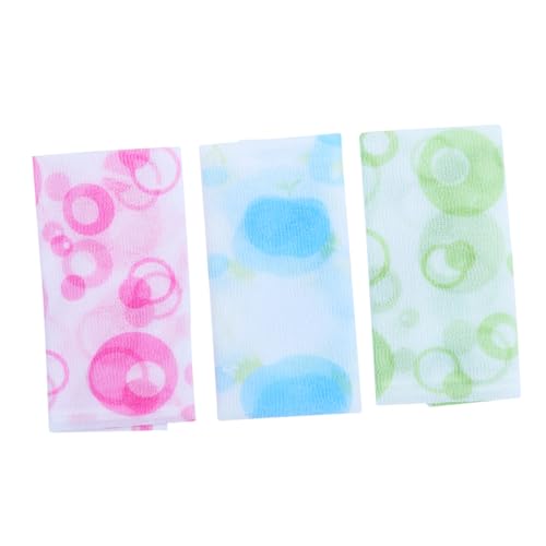 WRITWAA 3 Stück Badetuch Peeling-handtuch Duschtücher Peeling Scrub Rückenschrubber Für Die Dusche Peeling-waschlappen Peeling-körperpeeling Duschtuch Bedrucken Badwaschwerkzeug von WRITWAA