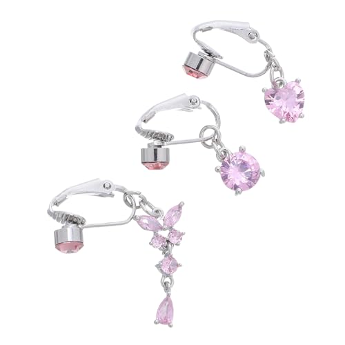 WRITWAA 3 Stück Bauchnabelpiercing-Ringe: Herz-Bauchnabelschmuck, Schmetterlings-Bauchnabelring für Frauen und Männer, modisches Casual-Outfit, DIY-Piercing-Schmuck von WRITWAA