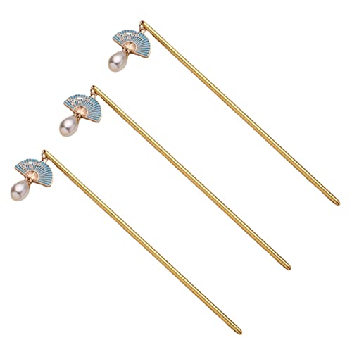 WRITWAA 3 Stück Fan-haarnadel Band Menschlich Haarbürste Stifte Ausgefallene Haarnadeln Haarwachsstift Haarklammer Haarschleifen Für Mädchen Haarnadel Für Mädchen Lockenstab Legierung von WRITWAA