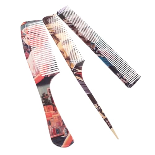 WRITWAA 3stücke Stylingkamm Für Männer Spitzkamm Mit Griff Schneidekamm Für Haarschnitt Retro-haarstylingkamm Aus Kunststoff Set Mit Kämme Für Verschiedene Frisuren von WRITWAA