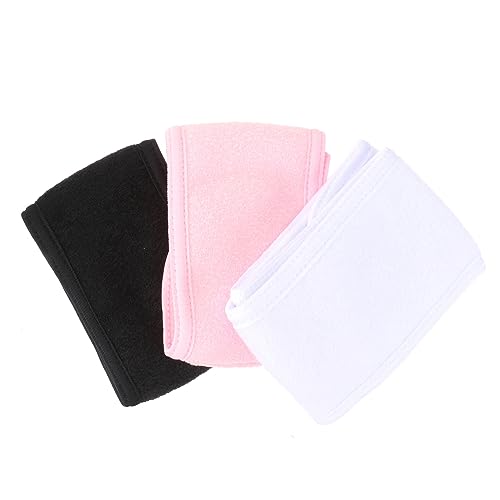 WRITWAA 3stücke Weißer Spa-gesichtsstirnband Make-up-wickelkopf Baumwoll-stirnband Stretch-handtuch Mit Klebeband Lang Und Breit Für Frauen Zum Duschen Oder Schminken von WRITWAA