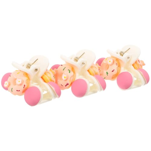 WRITWAA 3 Stück Haarklammern für Damen Süße Donut Haarspangen Rutschfeste Haarklammer für Dickes und Dünnes Haar Haaraccessoire Zufällige Farbe von WRITWAA