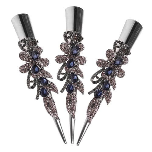 WRITWAA 3 Stück Haarschmuck aus Metall Haarnadel im antiken Stil Schnapp-Haarspangen für Mädchen Vintage Haarschmuck Metall Haarspangen modische Haarspangen Haarstyling-Stifte Kristall von WRITWAA